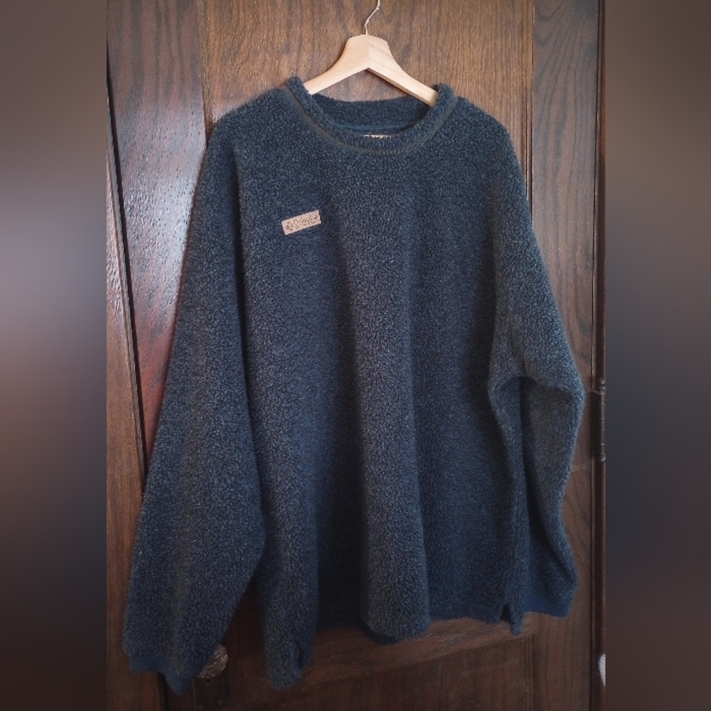 Vintage Columbia Sherpa Fleece Navy Blue Heathered Grey